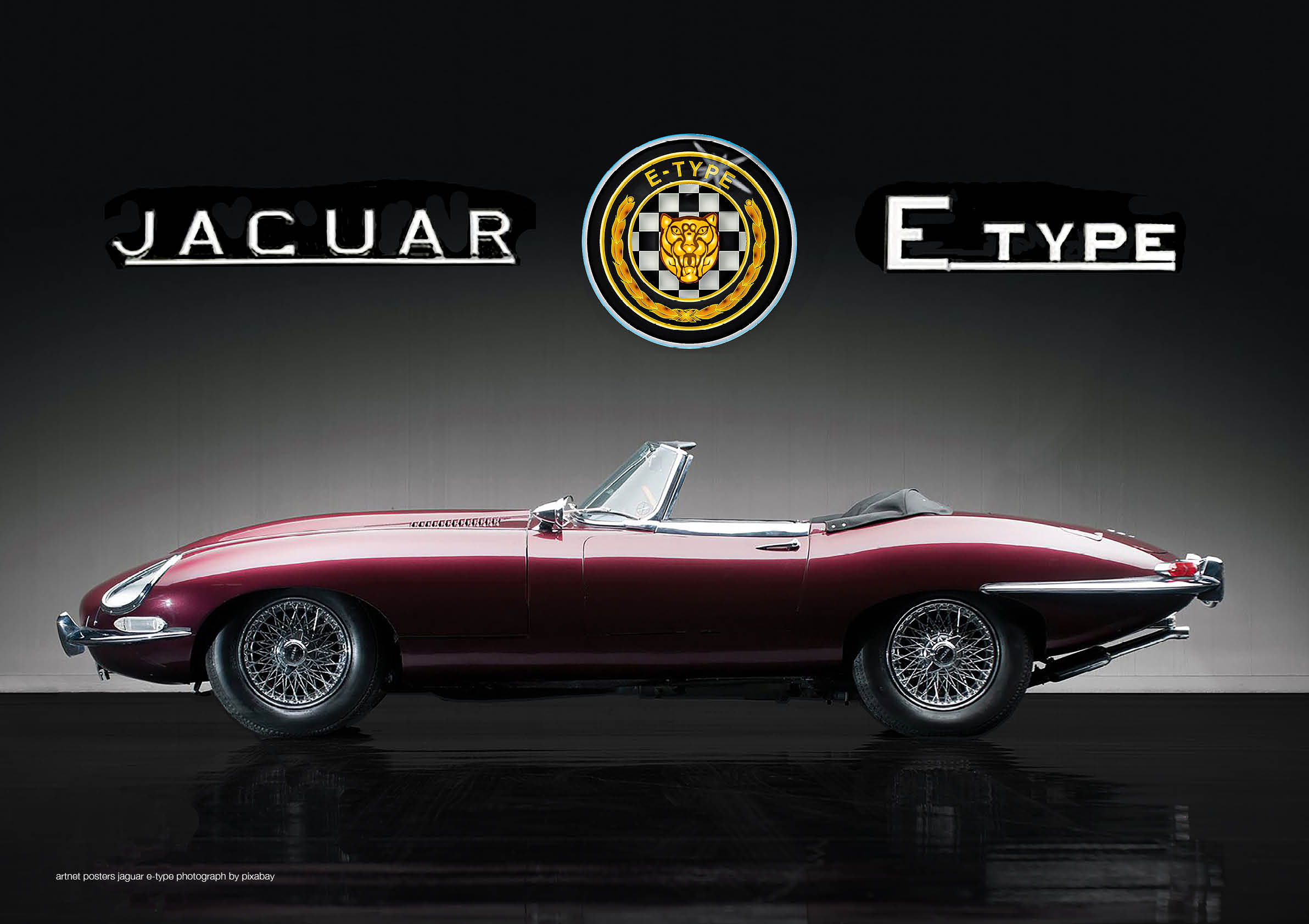 Jaguar E-Type poster (Red)