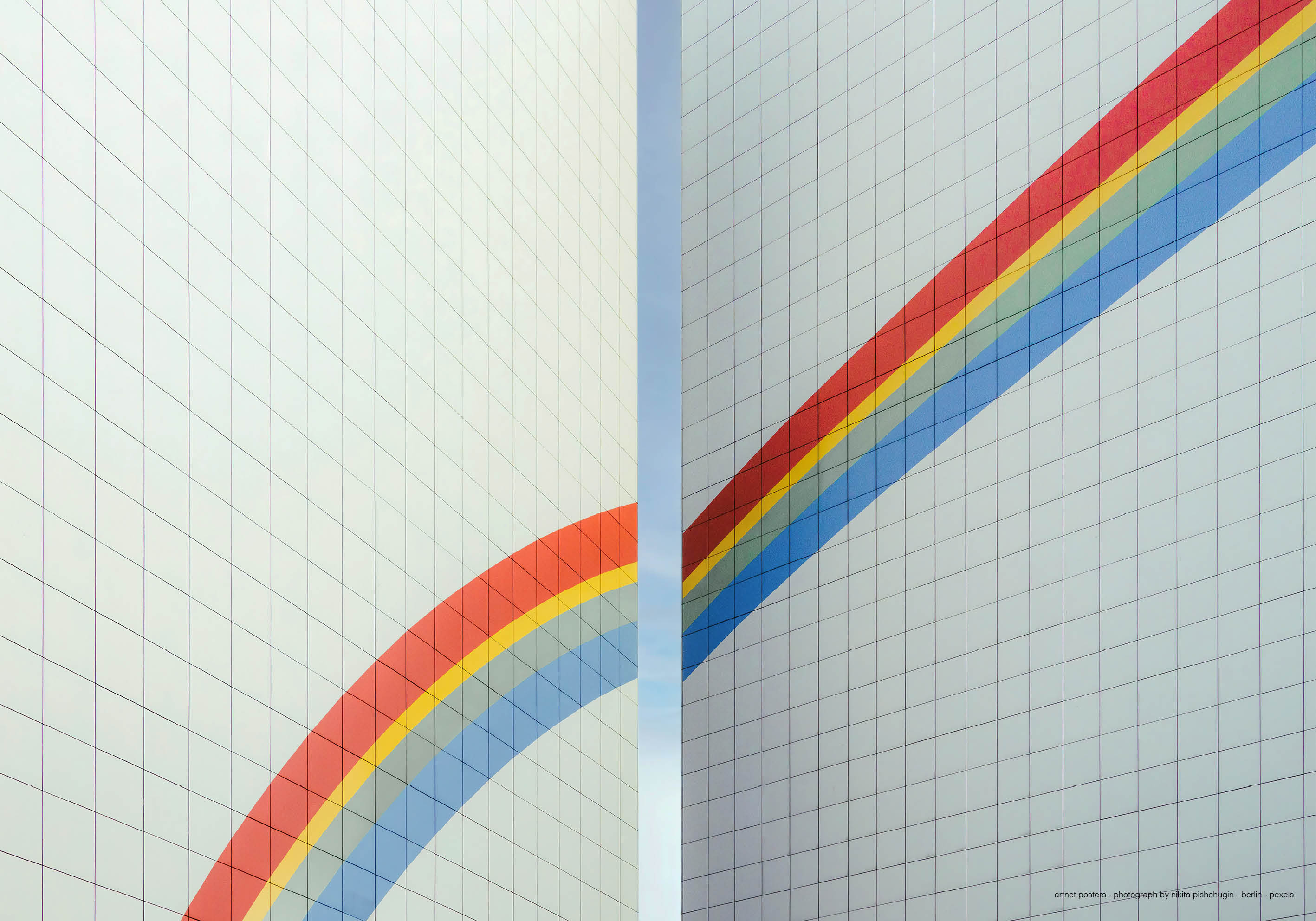 Rainbow Building architectural poster