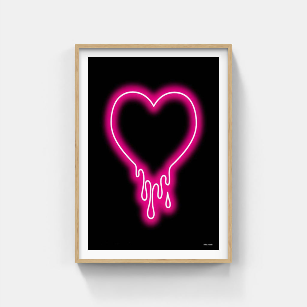 Bleeding Heart neon poster