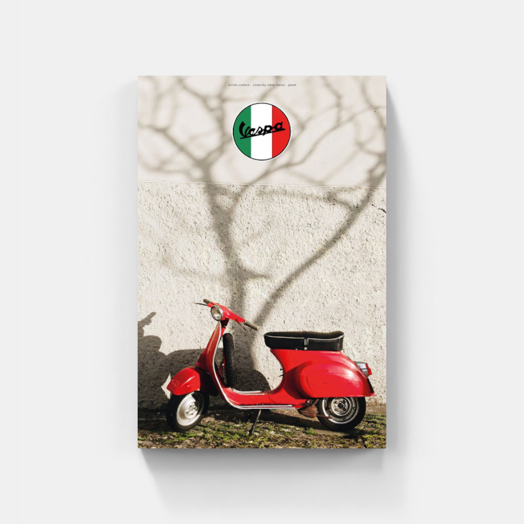 Red Vespa scooter poster