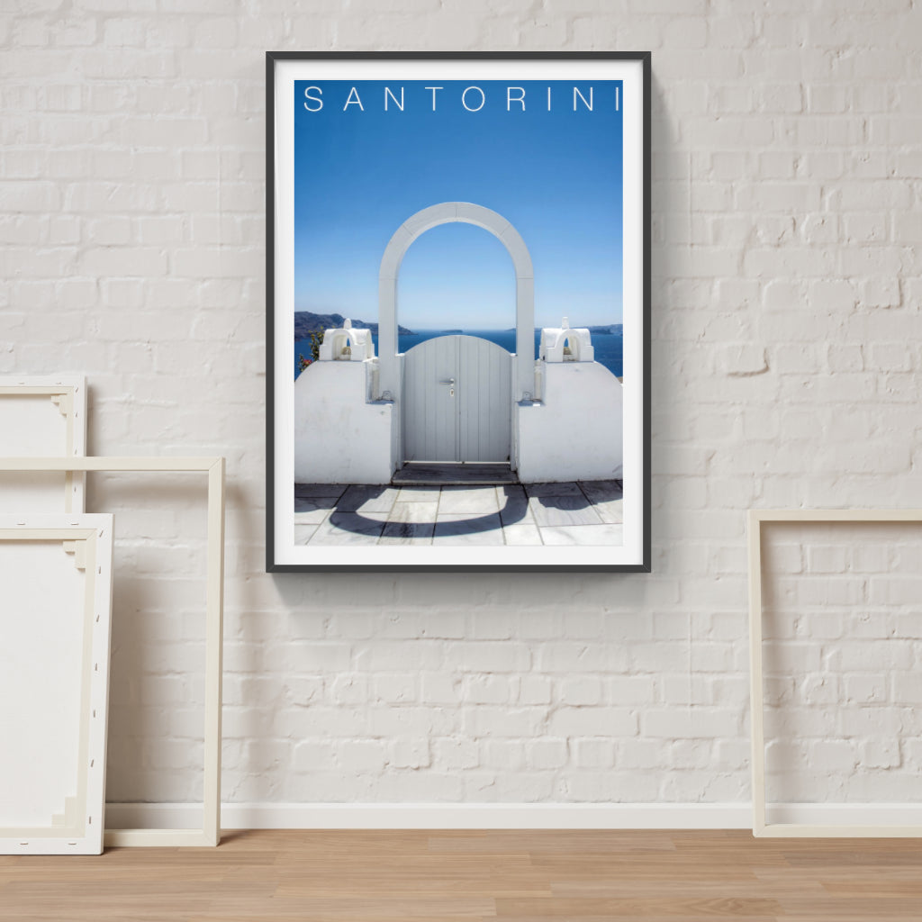 Santorini  white arch - Greece poster