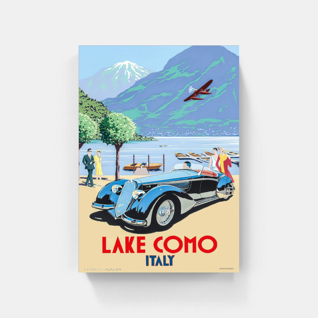 Lake Como retro poster