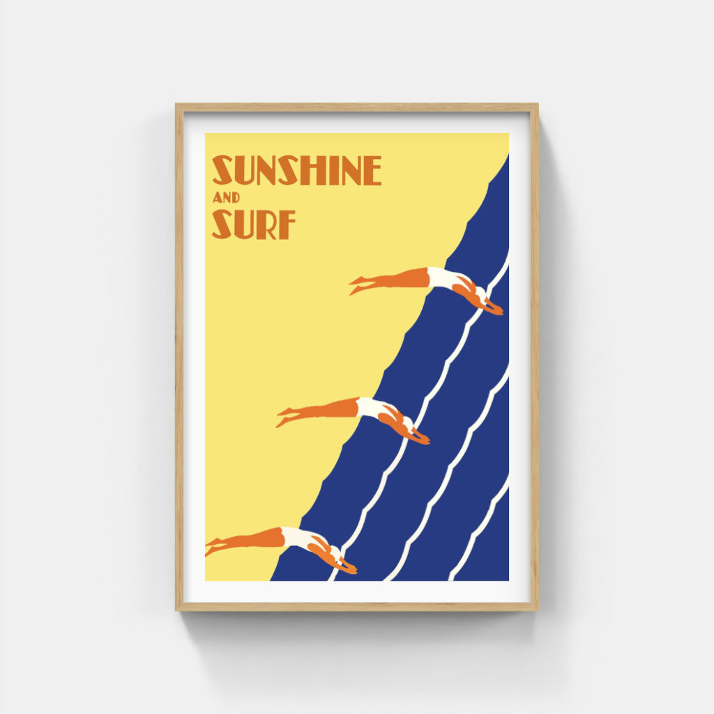 Sunshine and Surf retro poster