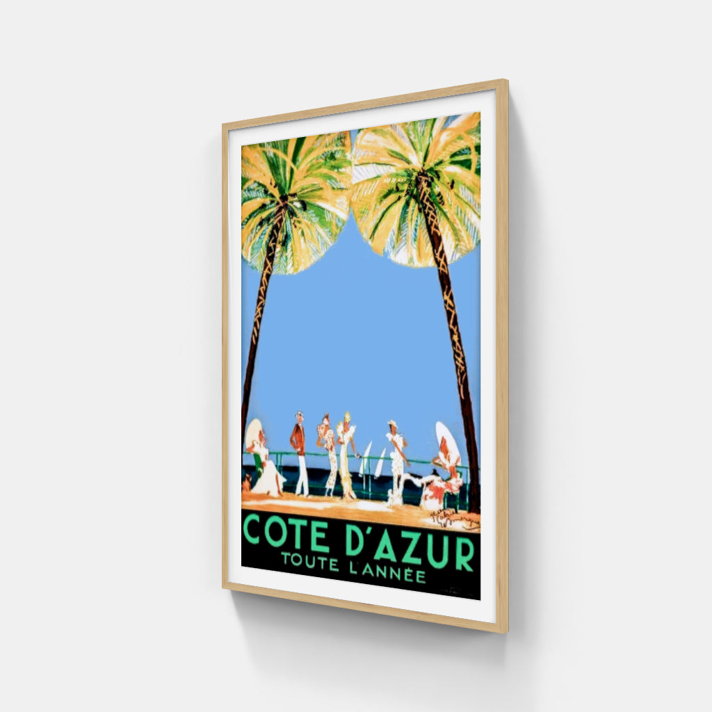 Côte d'Azur Promenade retro poster