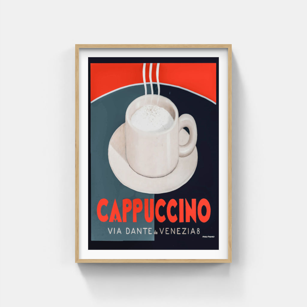 Cappuccino Italiano retro poster