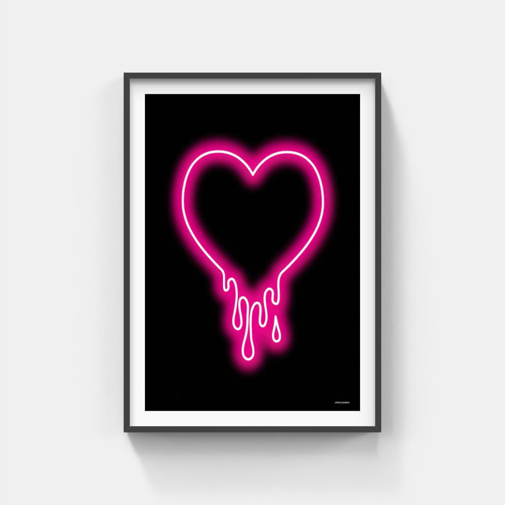 Bleeding Heart neon poster