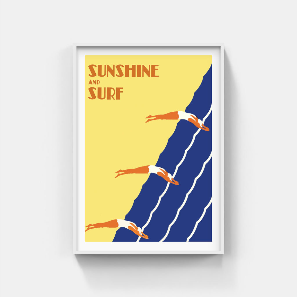 Sunshine and Surf retro poster