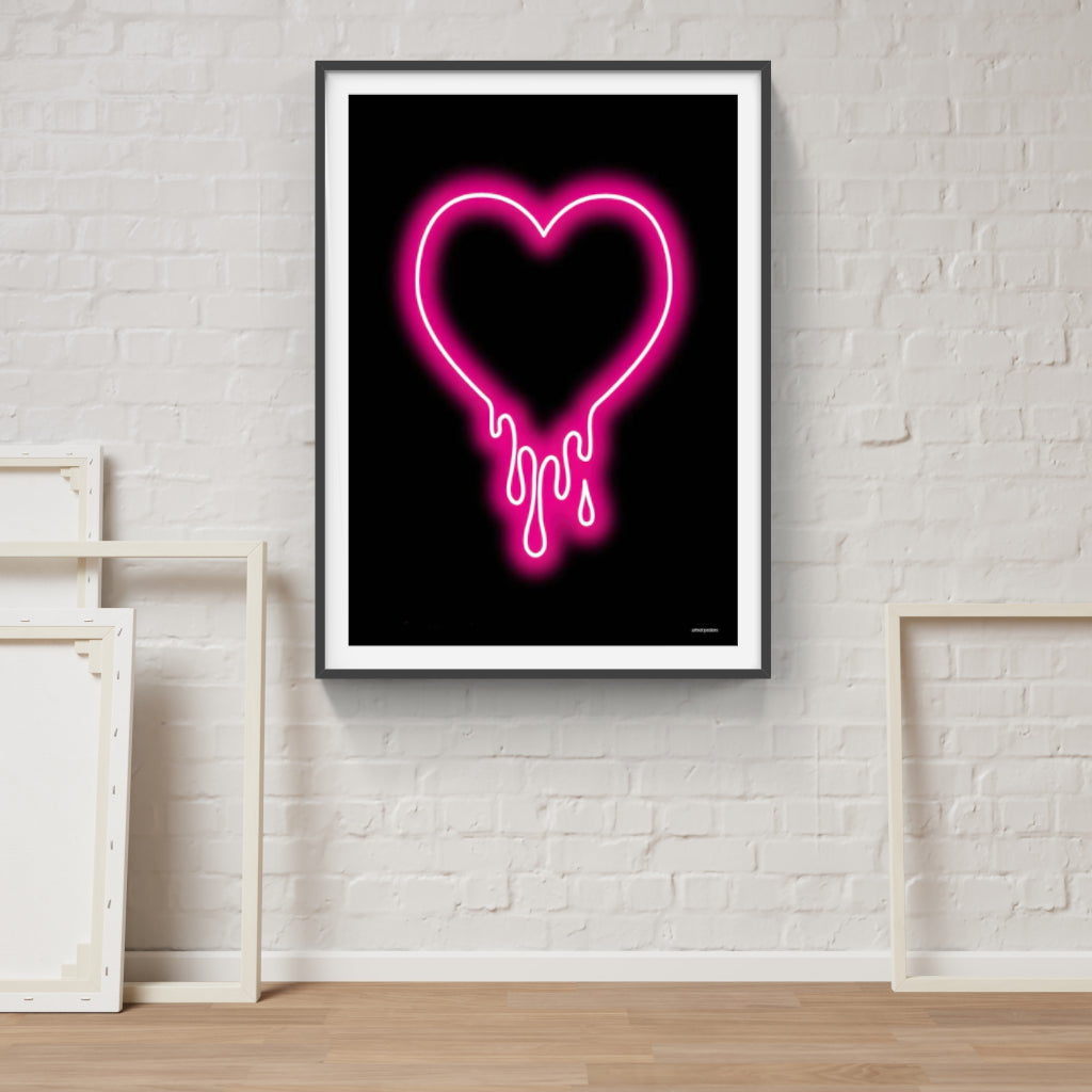 Bleeding Heart neon poster