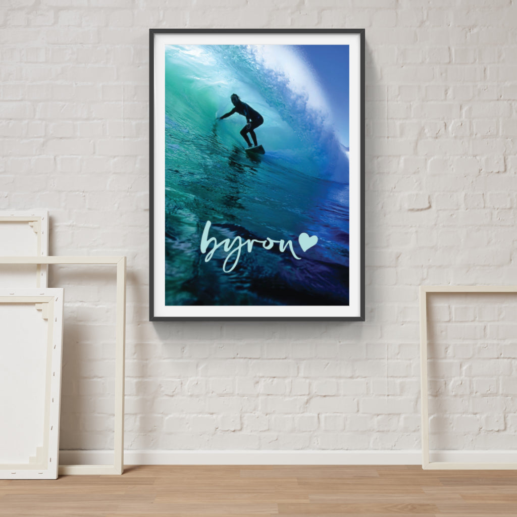 Surfing Byron Bay poster