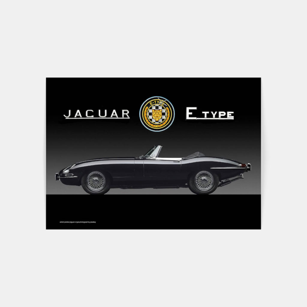 Jaguar E-Type poster (black)