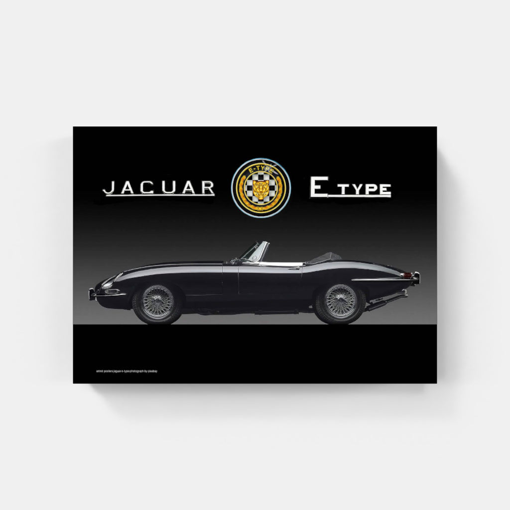 Jaguar E-Type poster (black)