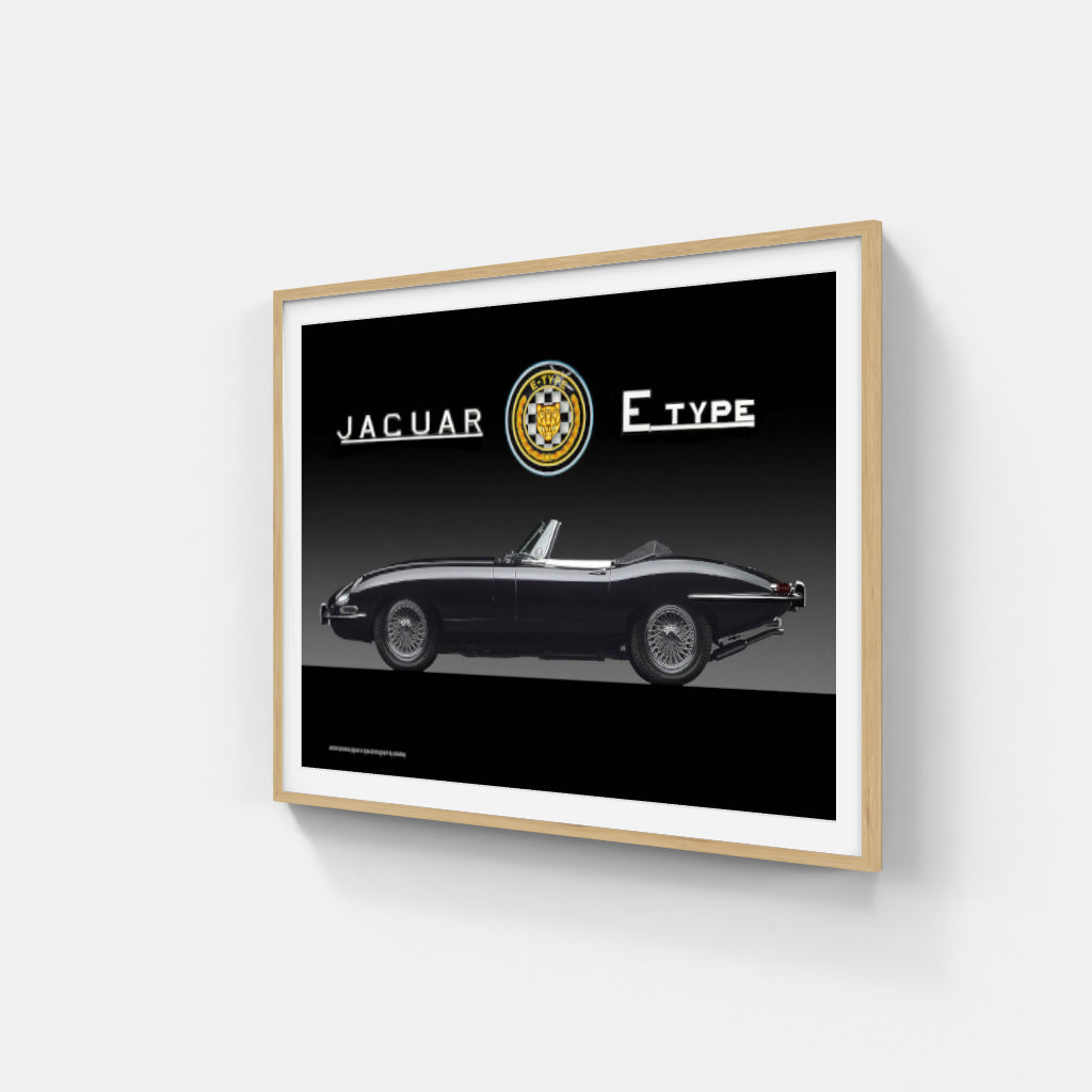 Jaguar E-Type poster (black)