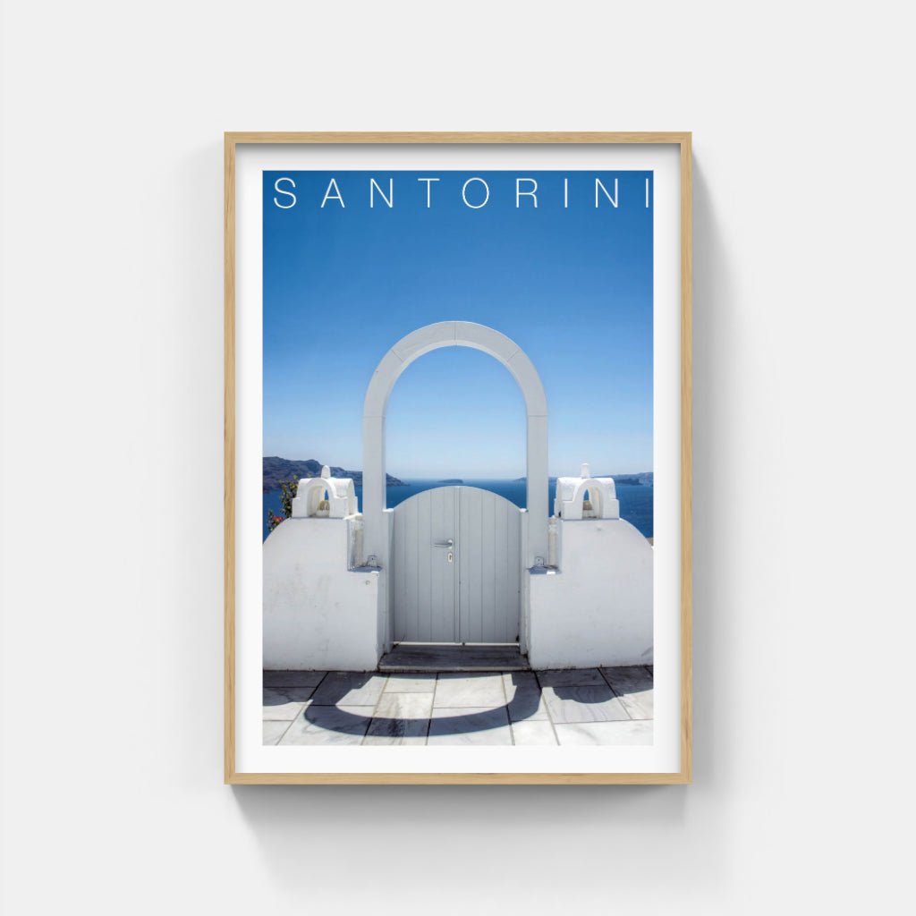 Santorini  white arch - Greece poster