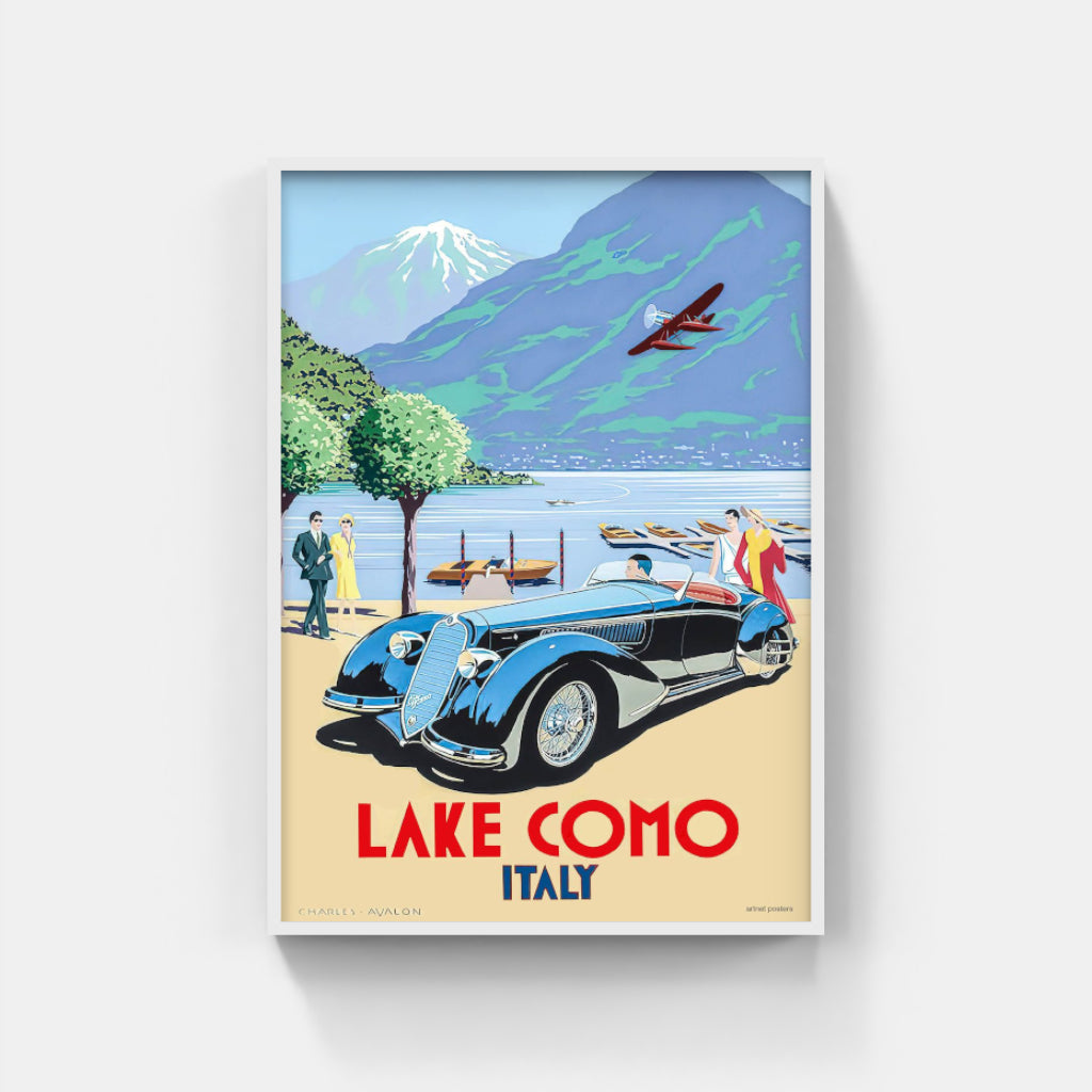 Lake Como retro poster