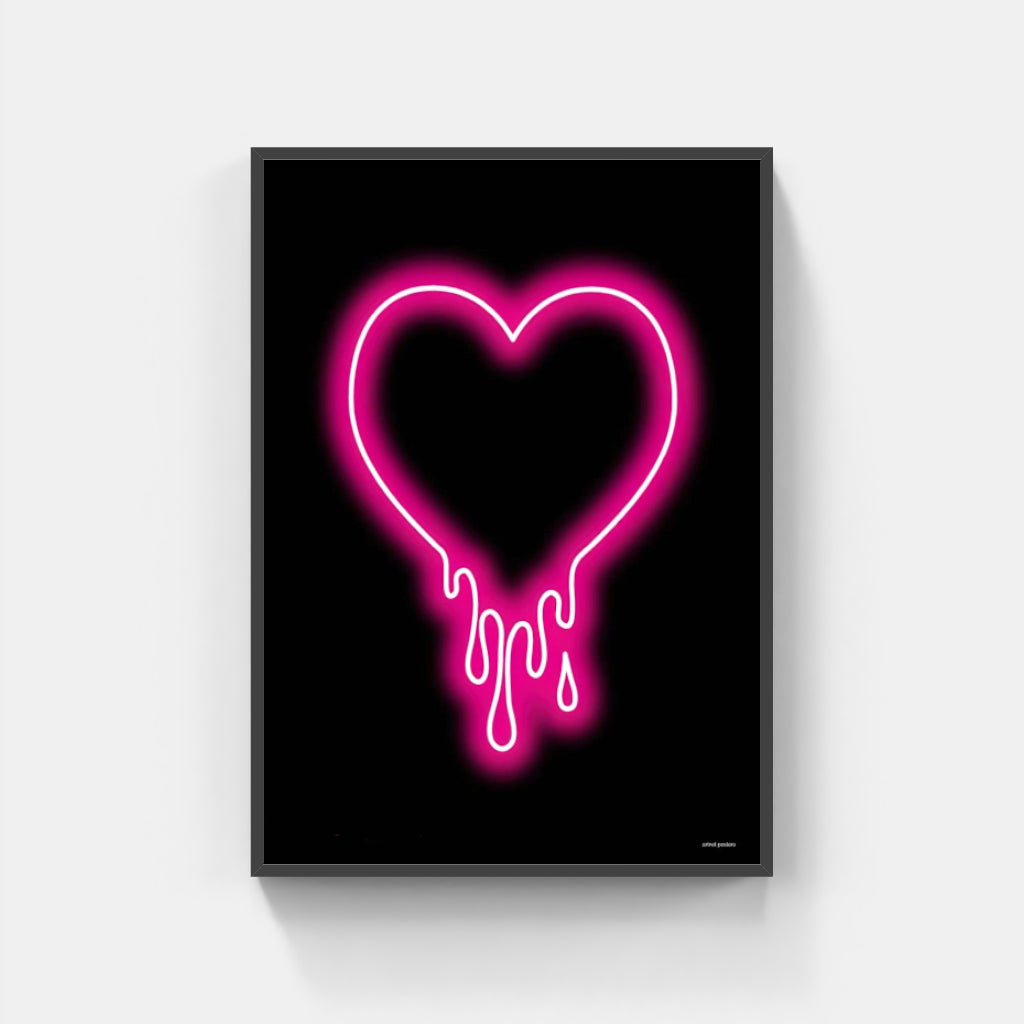 Bleeding Heart neon poster