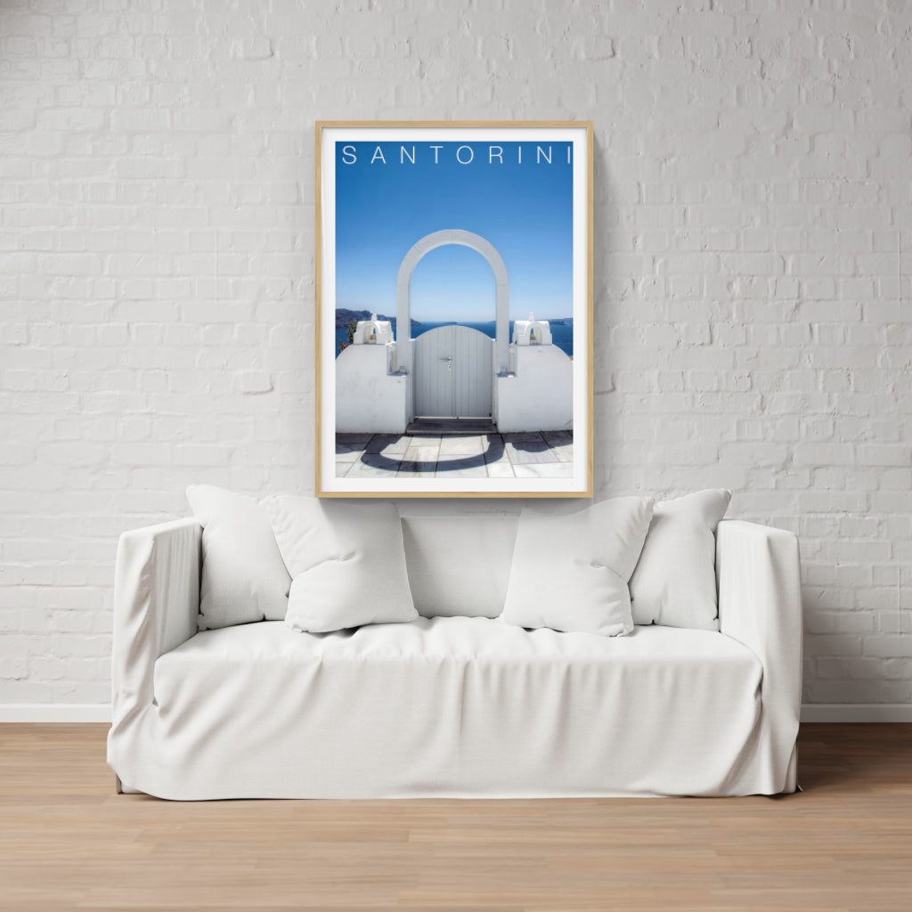 Santorini  white arch - Greece poster