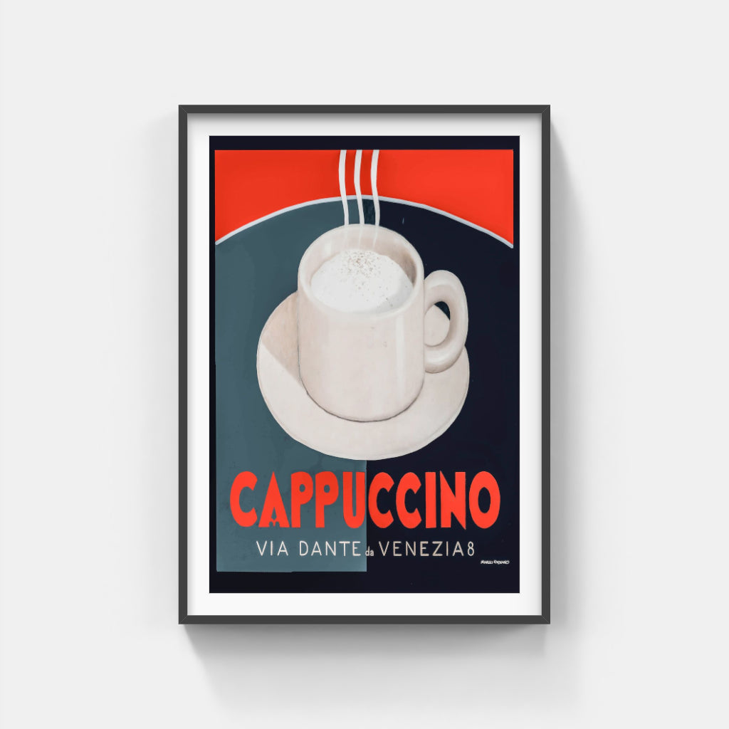 Cappuccino Italiano retro poster