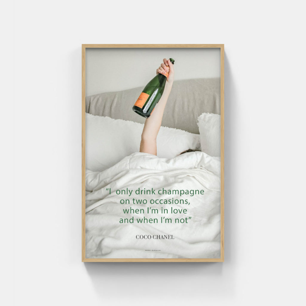 Champagne in Bed - Coco Chanel poster