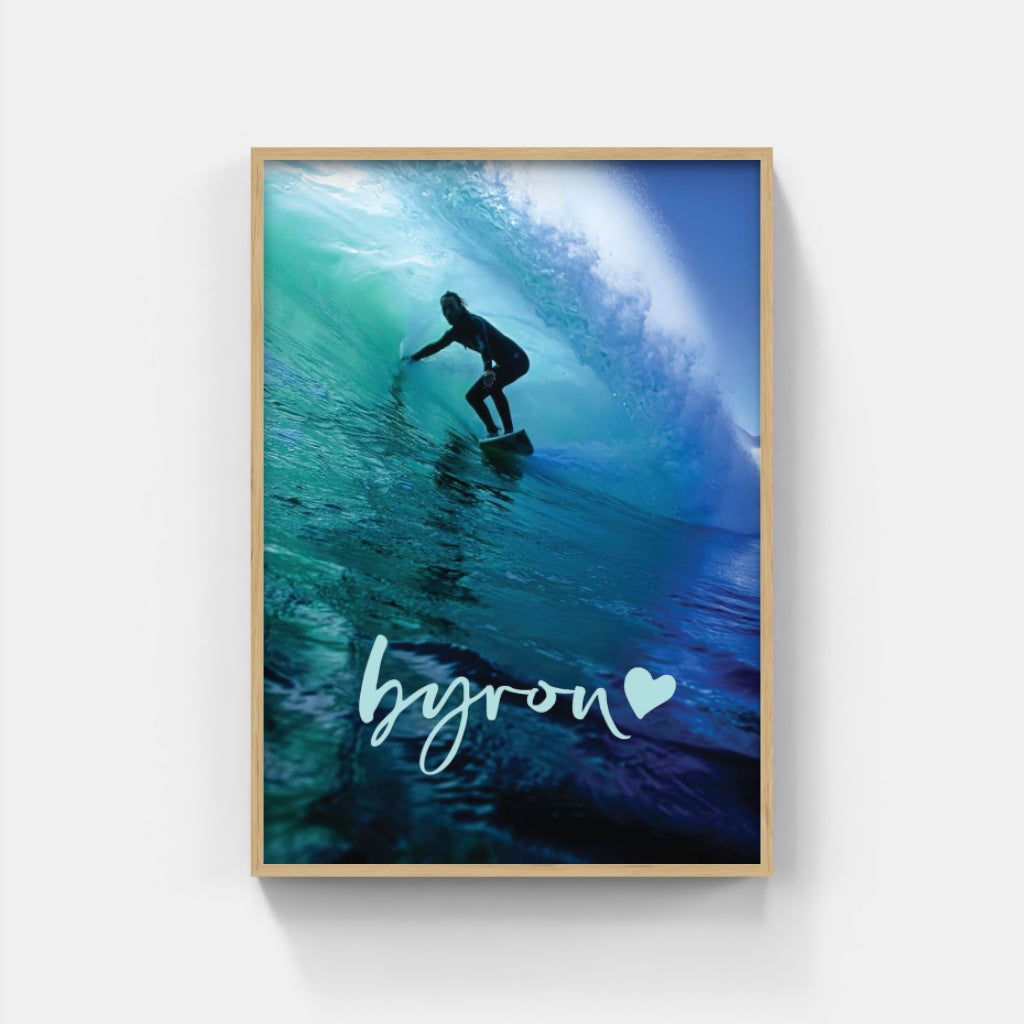 Surfing Byron Bay poster