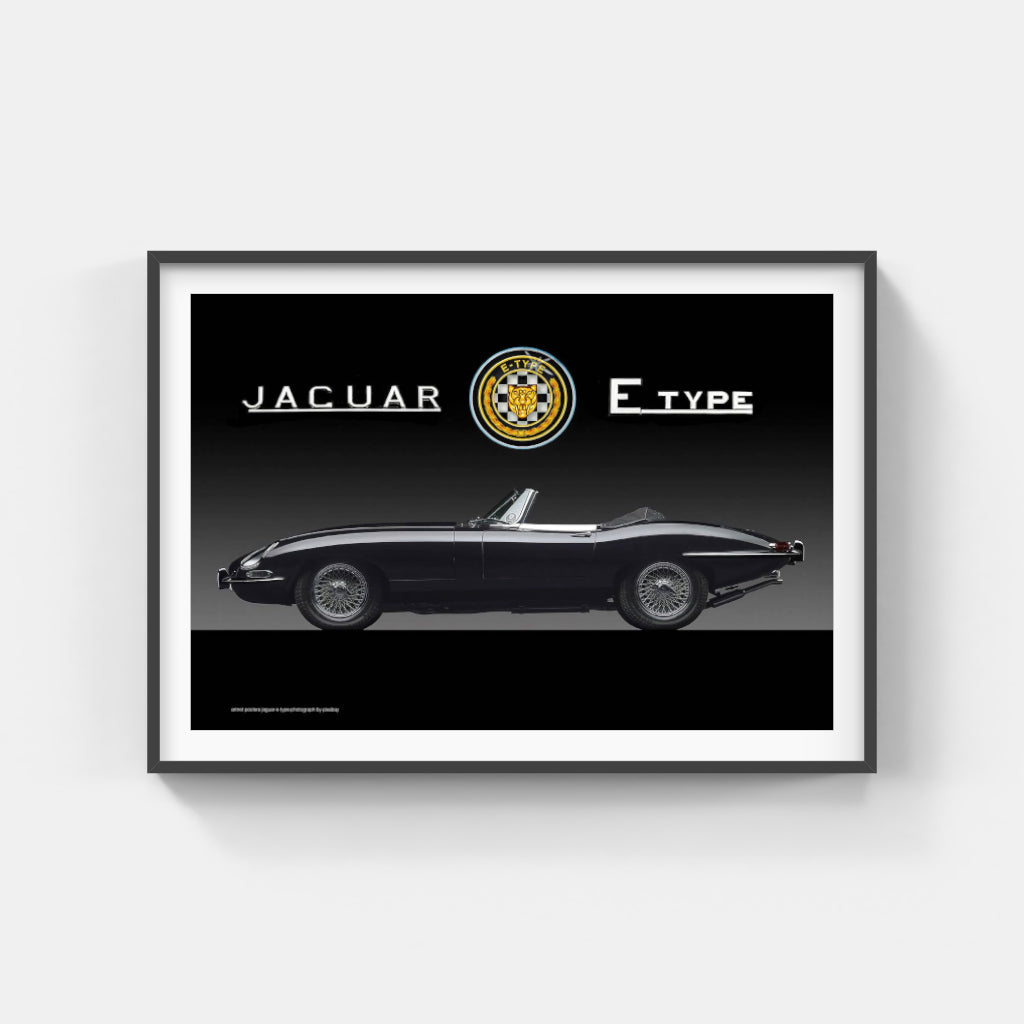 Jaguar E-Type poster (black)