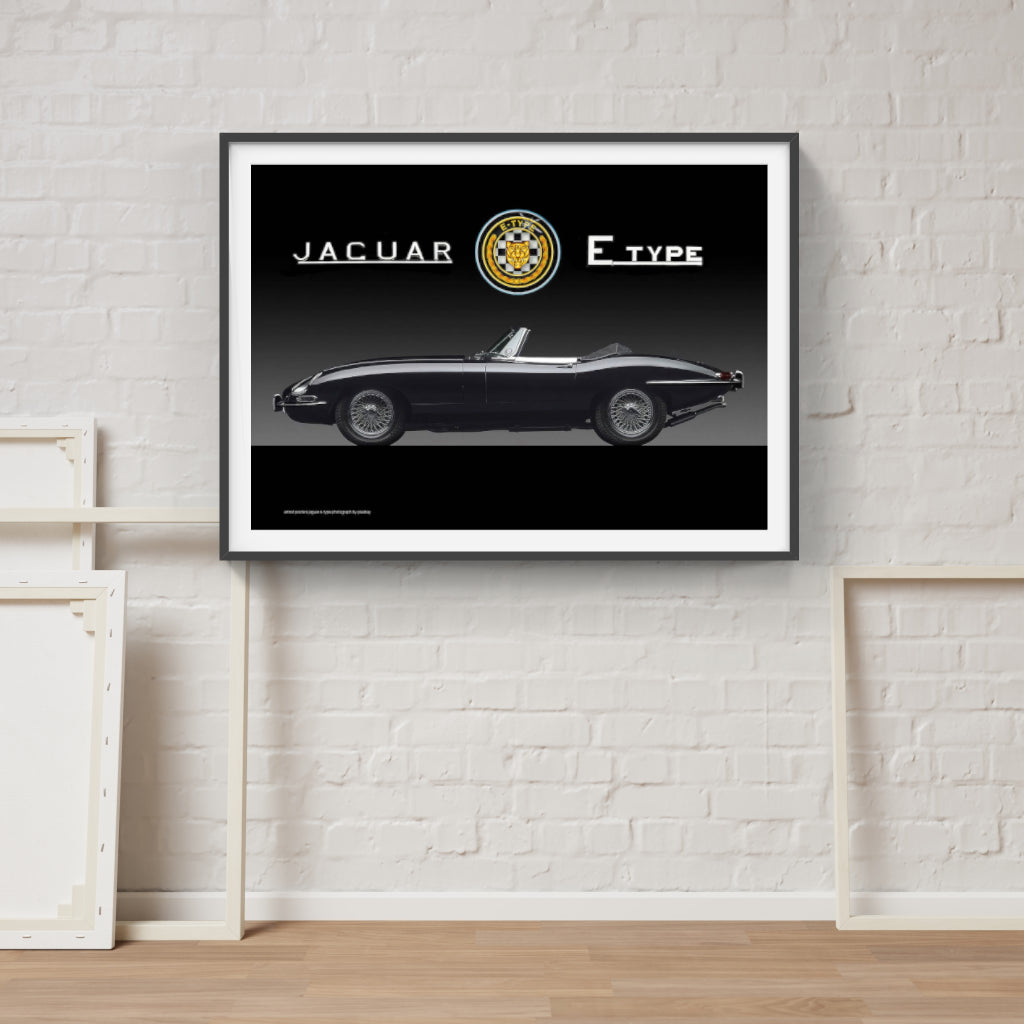 Jaguar E-Type poster (black)