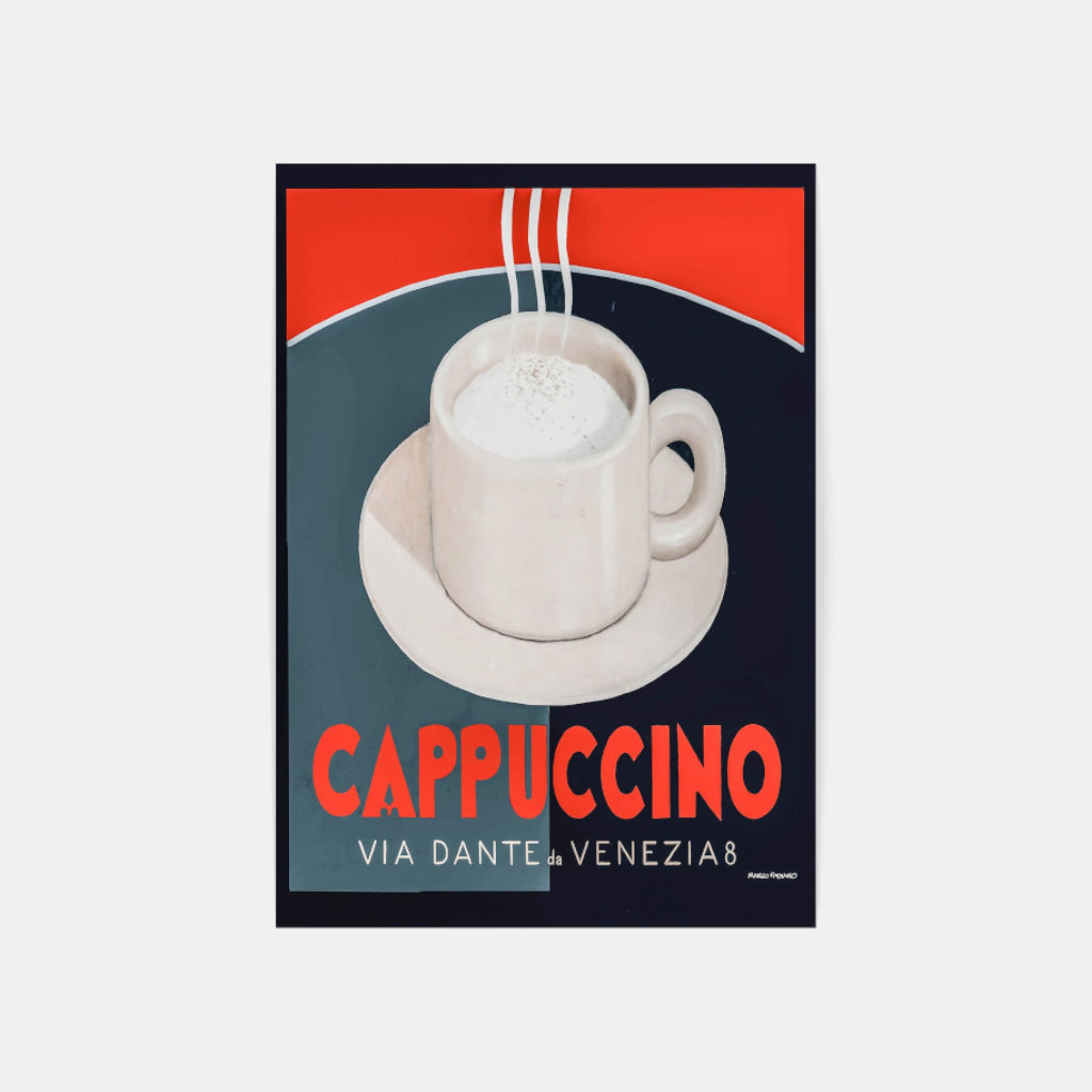 Cappuccino Italiano retro poster