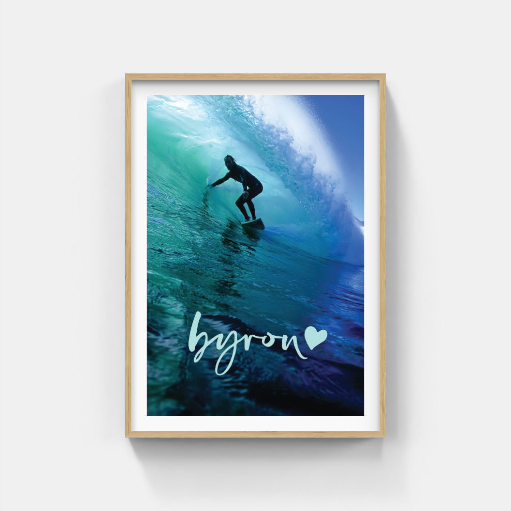 Surfing Byron Bay poster