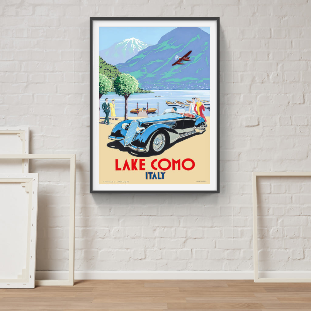 Lake Como retro poster