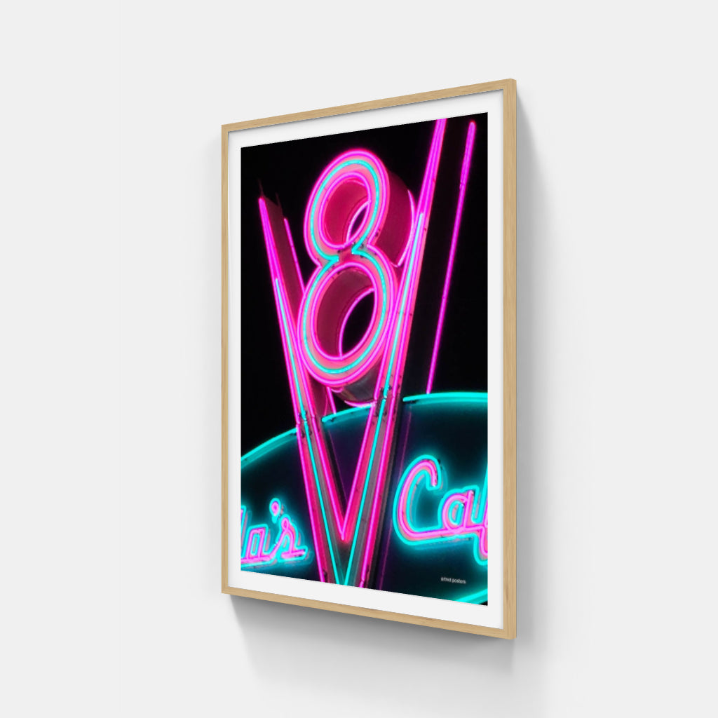 V8 neon poster