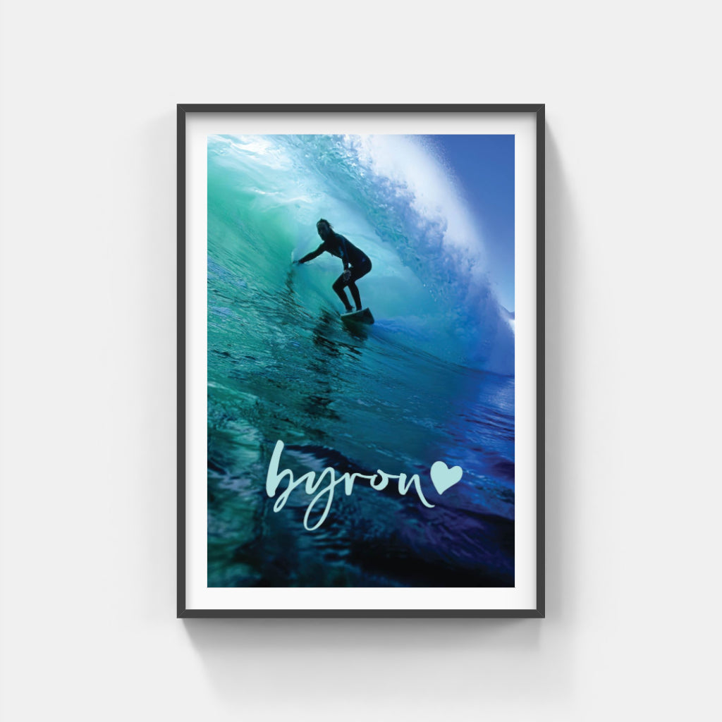 Surfing Byron Bay poster