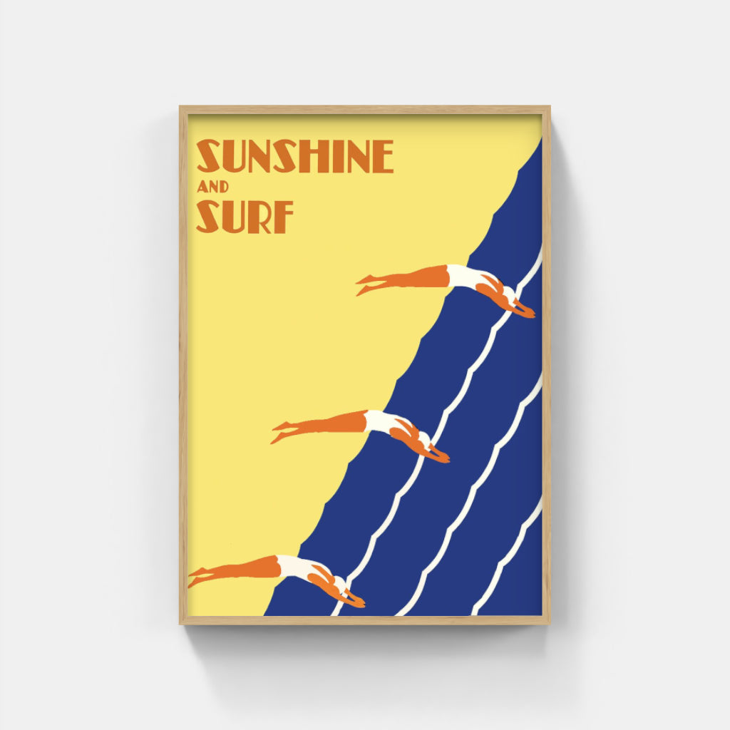 Sunshine and Surf retro poster