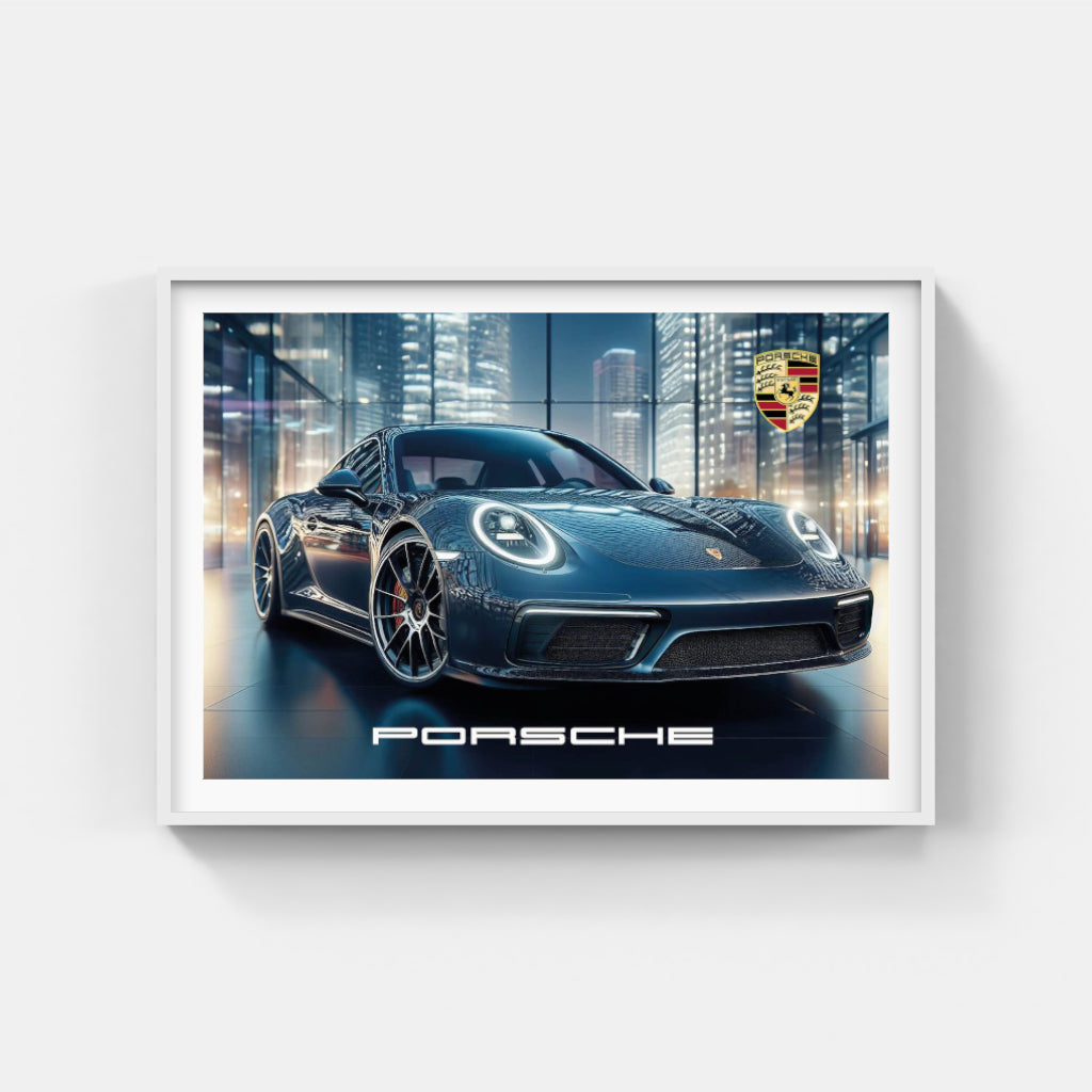 Porsche 911 City Lights poster