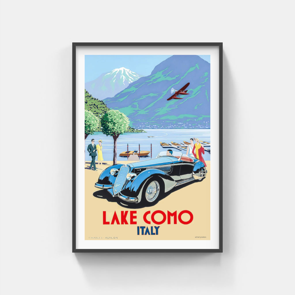 Lake Como retro poster