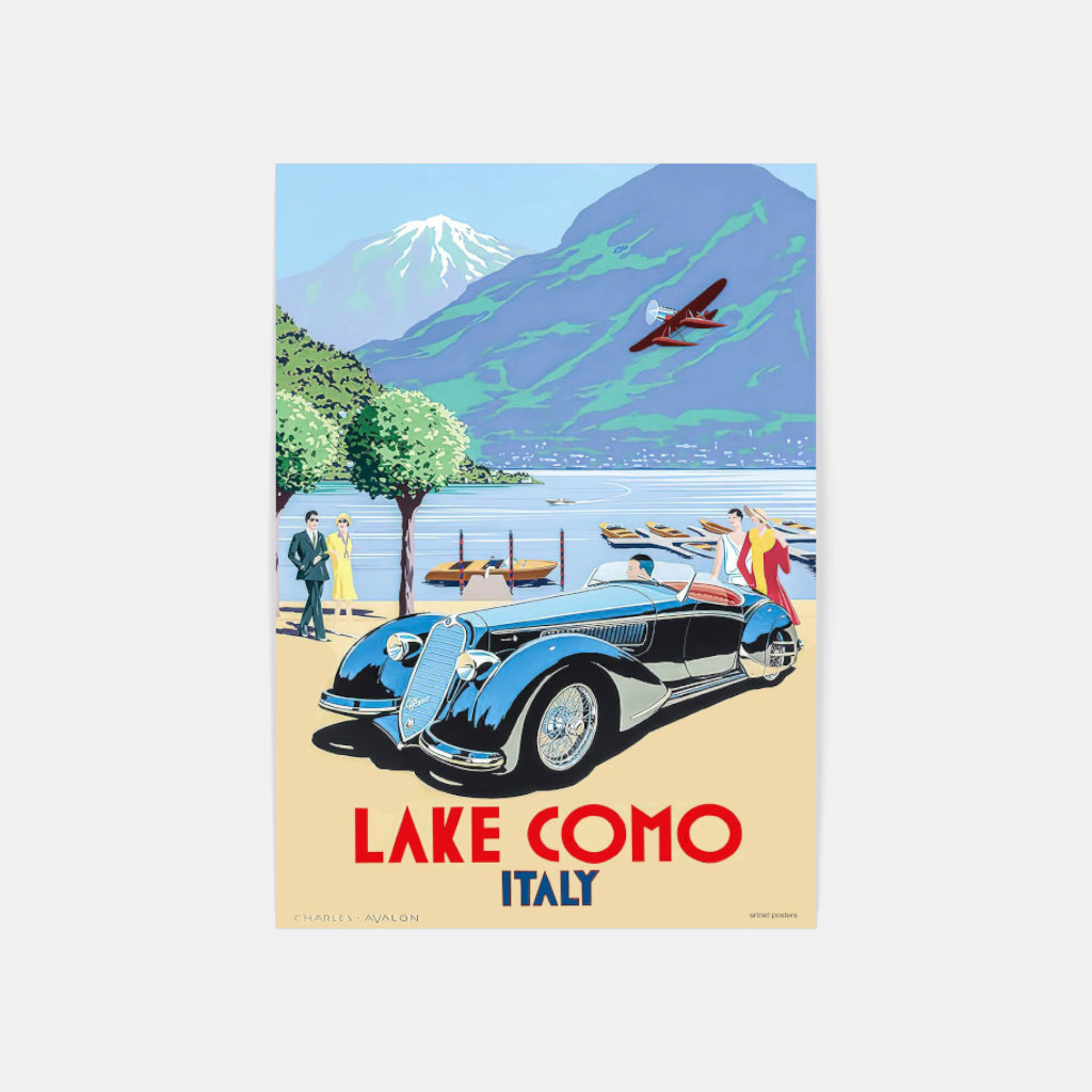 Lake Como retro poster