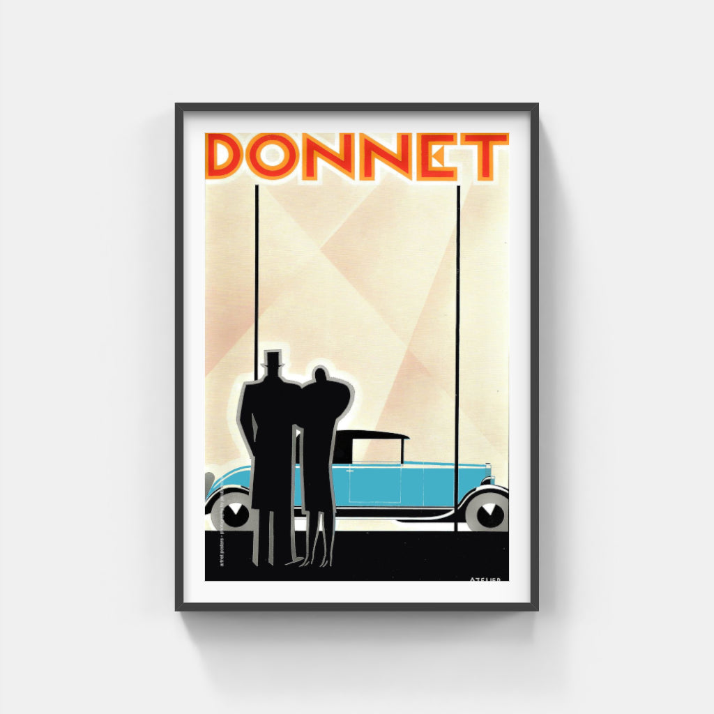 Donnet retro car poster