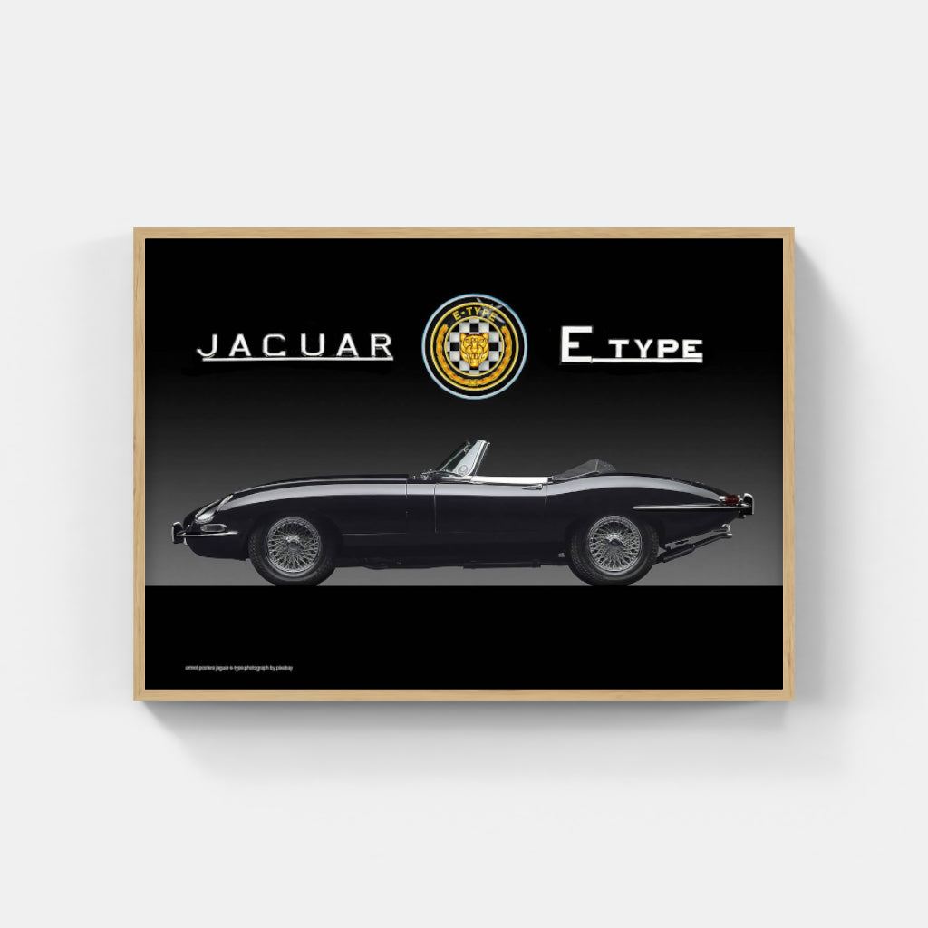 Jaguar E-Type poster (black)