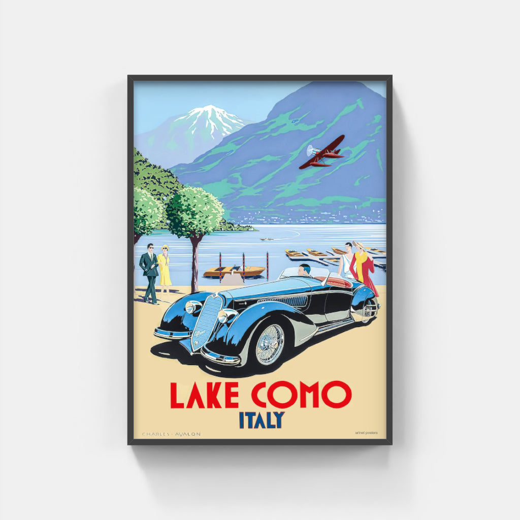 Lake Como retro poster