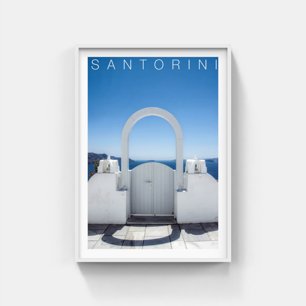 Santorini  white arch - Greece poster