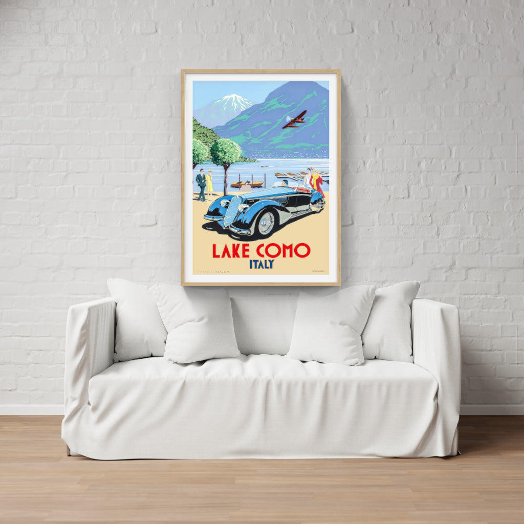 Lake Como retro poster