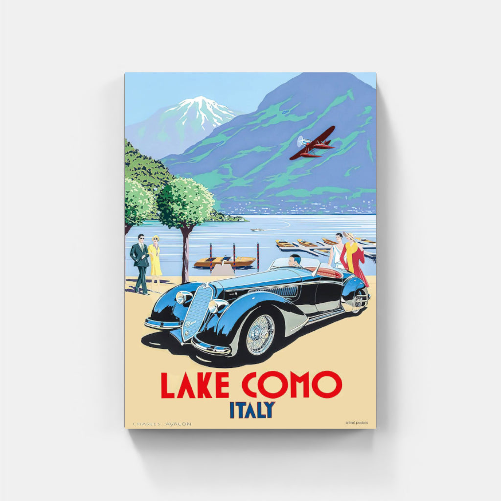 Lake Como retro poster