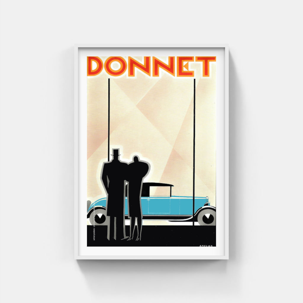 Donnet retro car poster