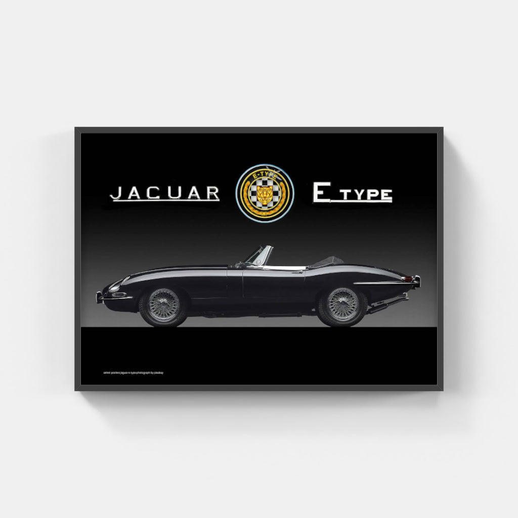 Jaguar E-Type poster (black)