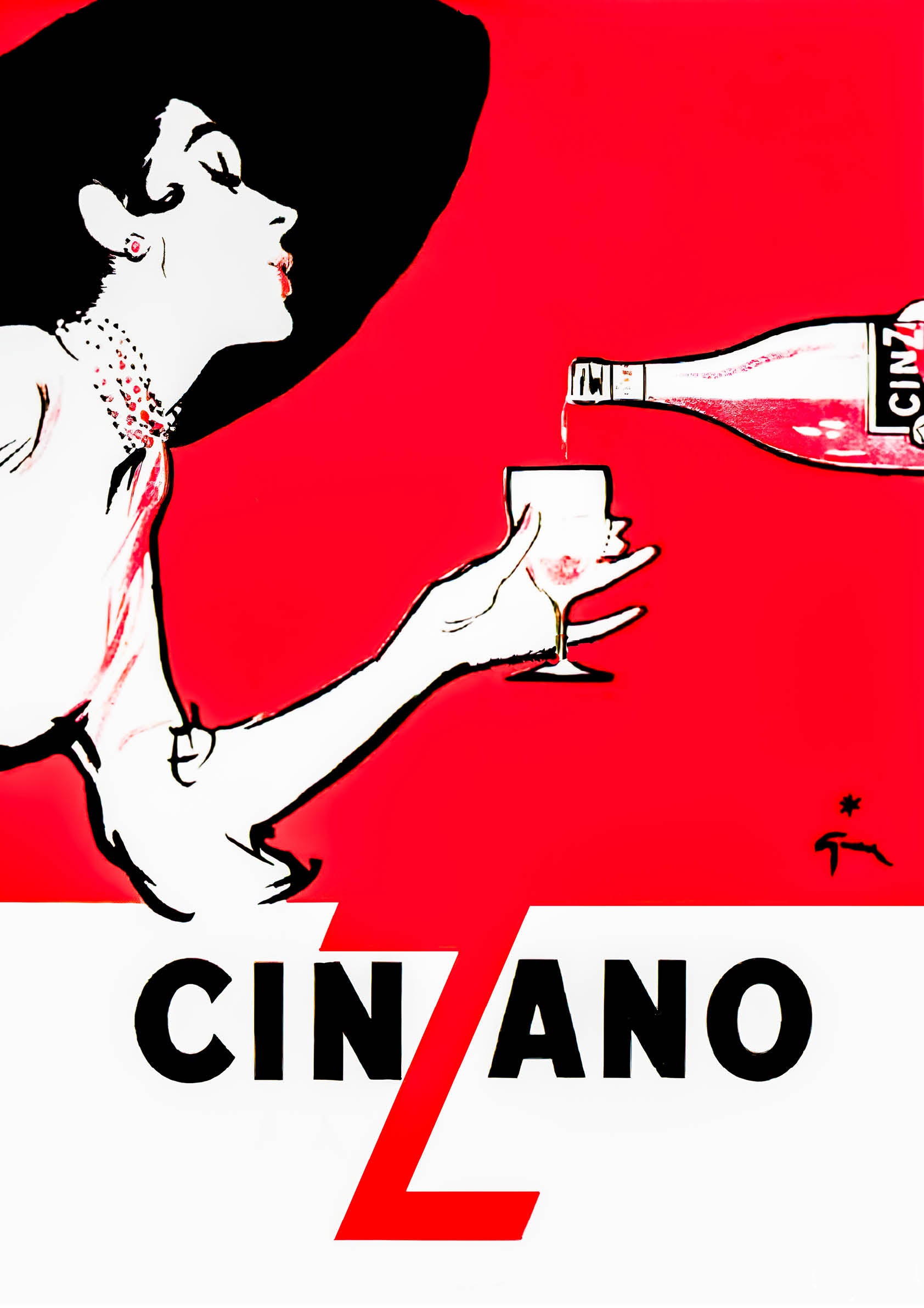 Cinzano Red Lady poster