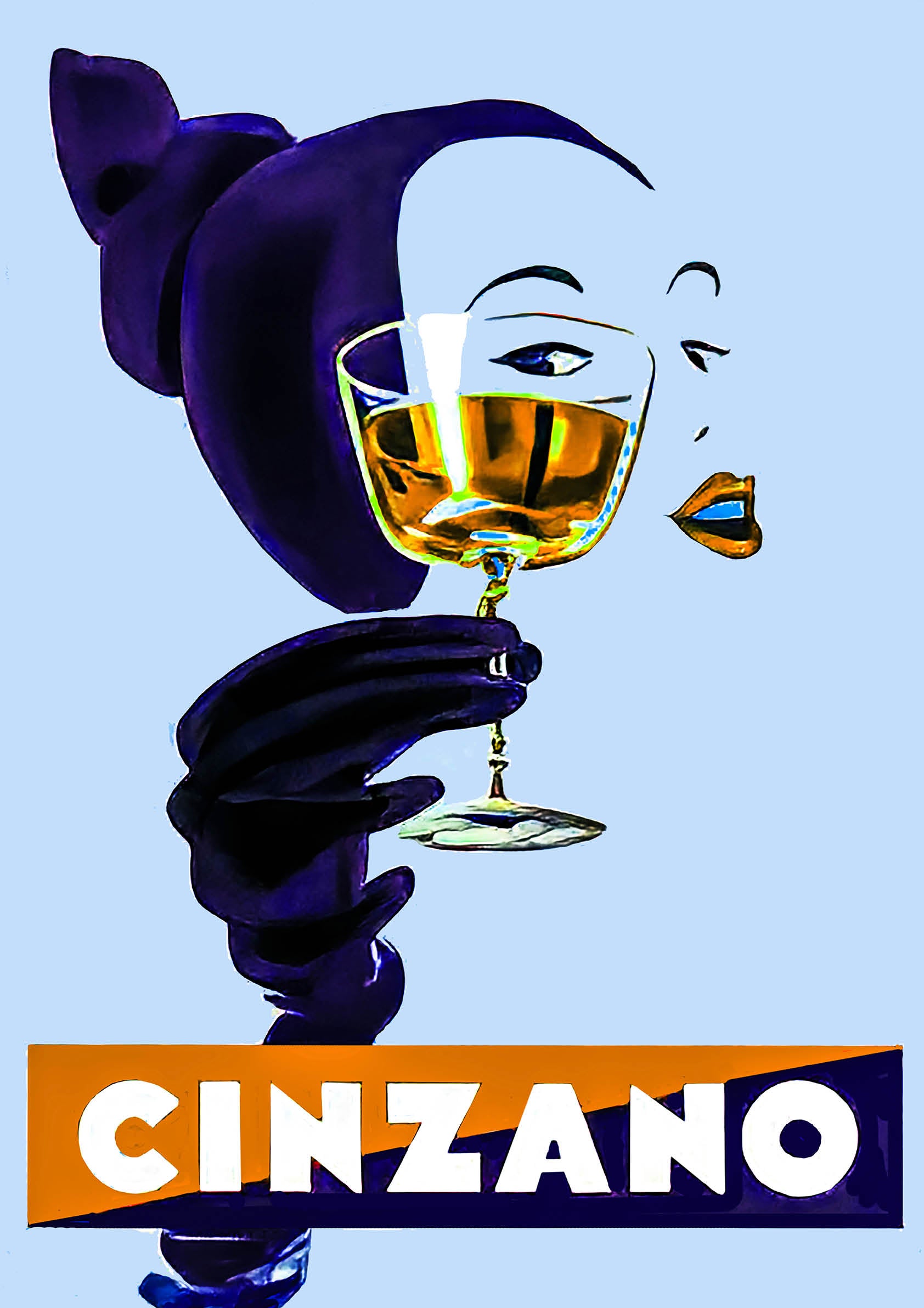 Cinzano Blue Lady poster