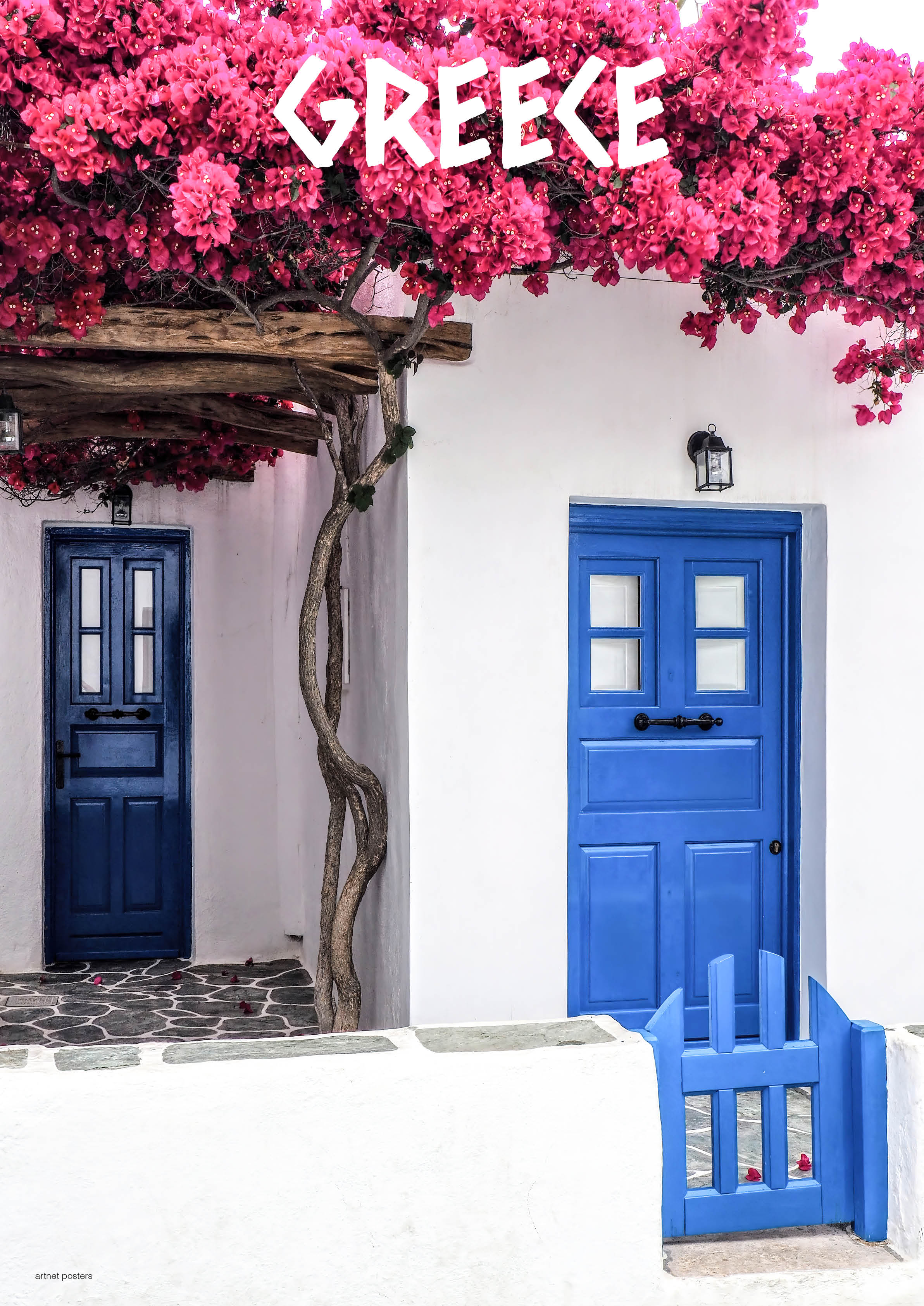 Greece Bougainvillea poster