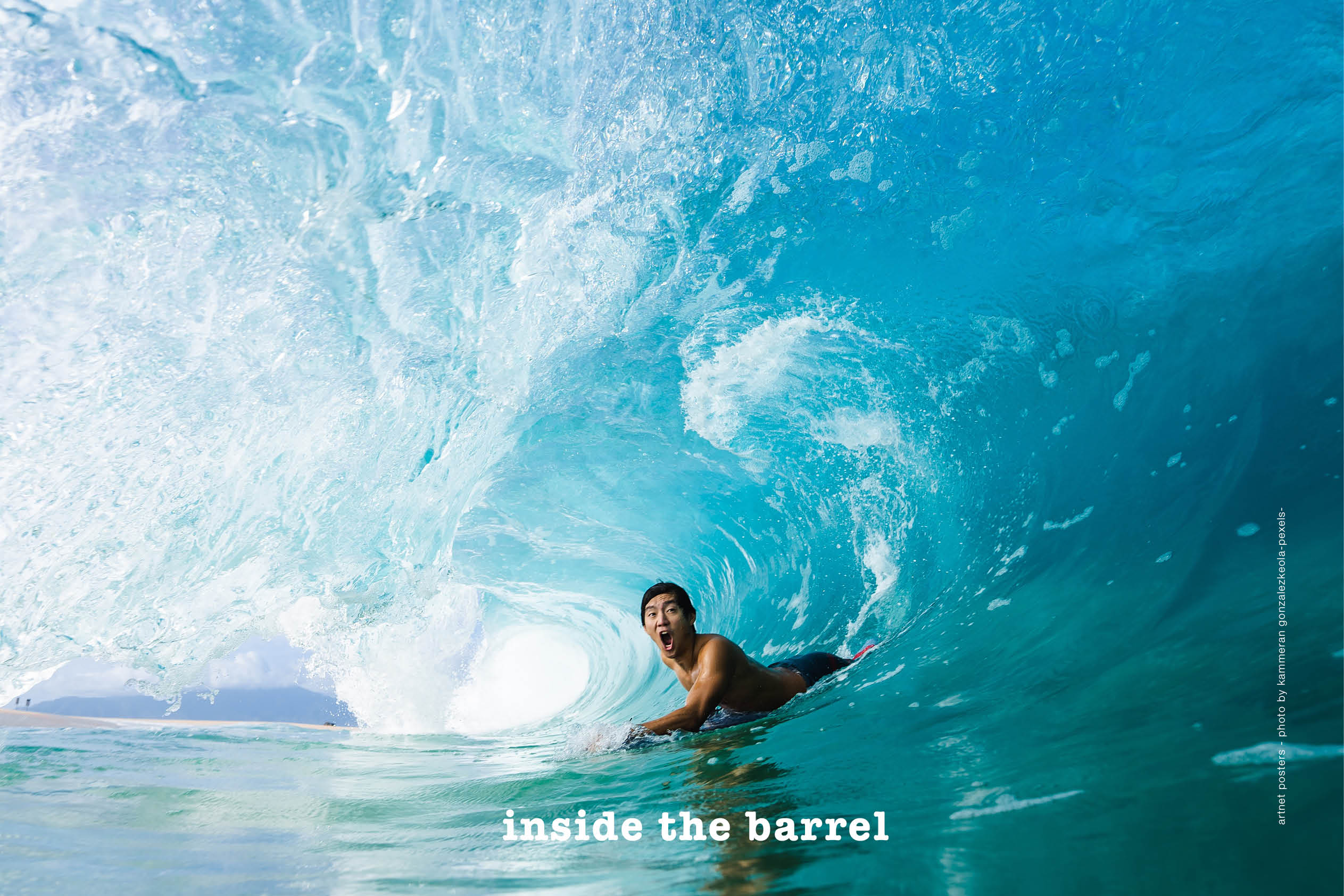 Inside the Barrel surfing poster