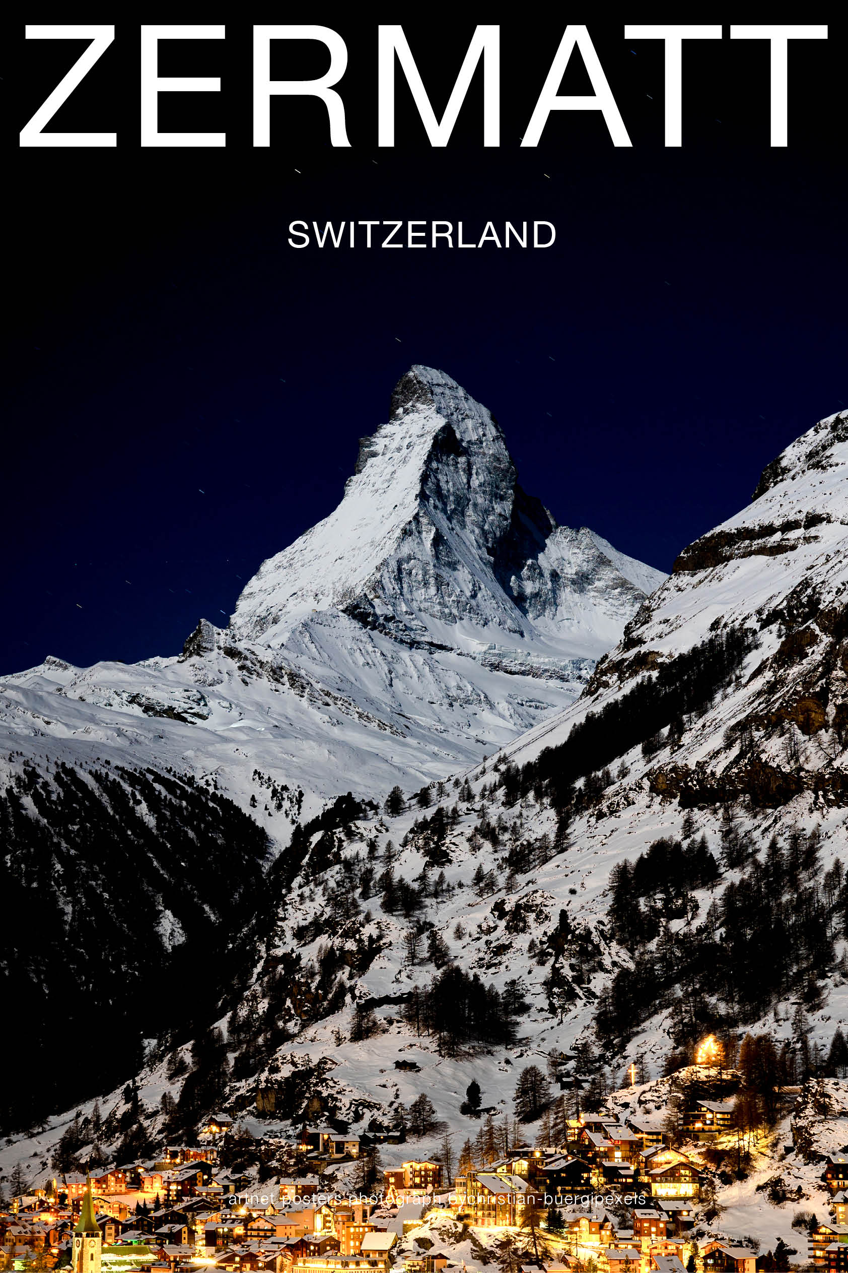 Moonlit Matterhorn poster