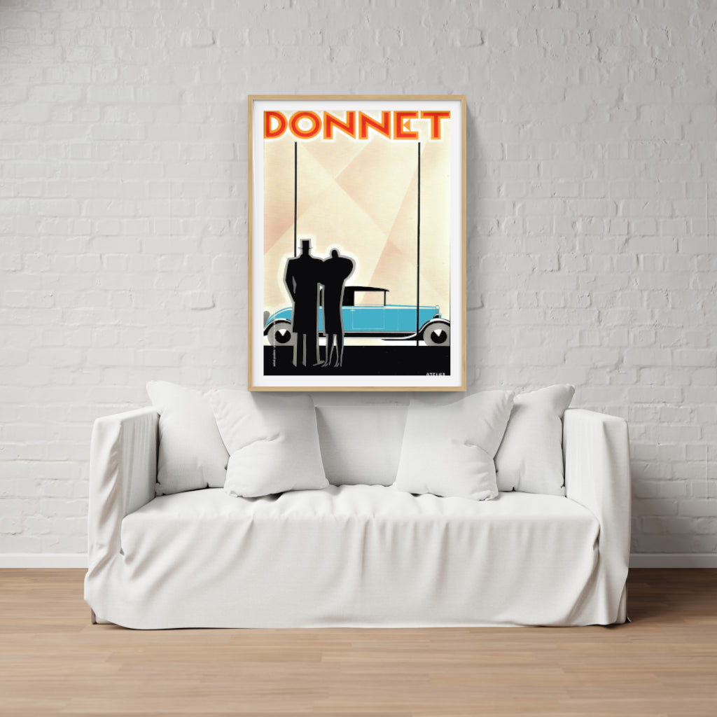 Donnet retro car poster