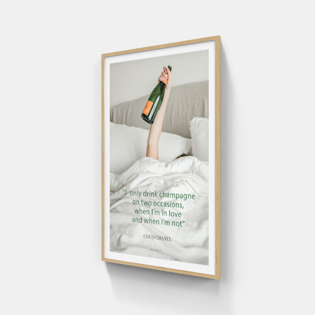 Champagne in Bed - Coco Chanel poster