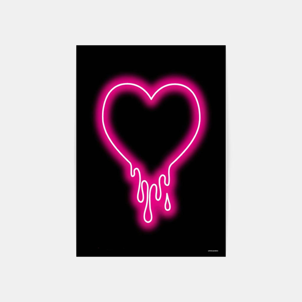 Bleeding Heart neon poster